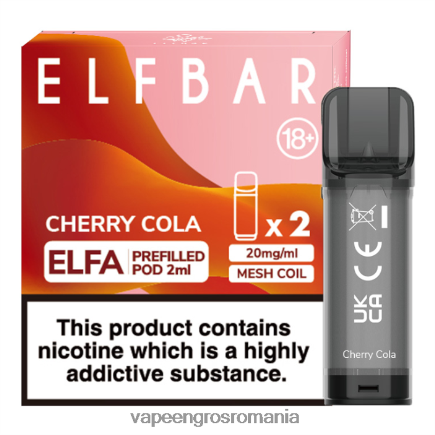 Puff Vape En Gros cola cu cireșe N48BL322 ELFBAR Elfa păstaie preumplută - 2 ml - 20 mg (pachet de 2)