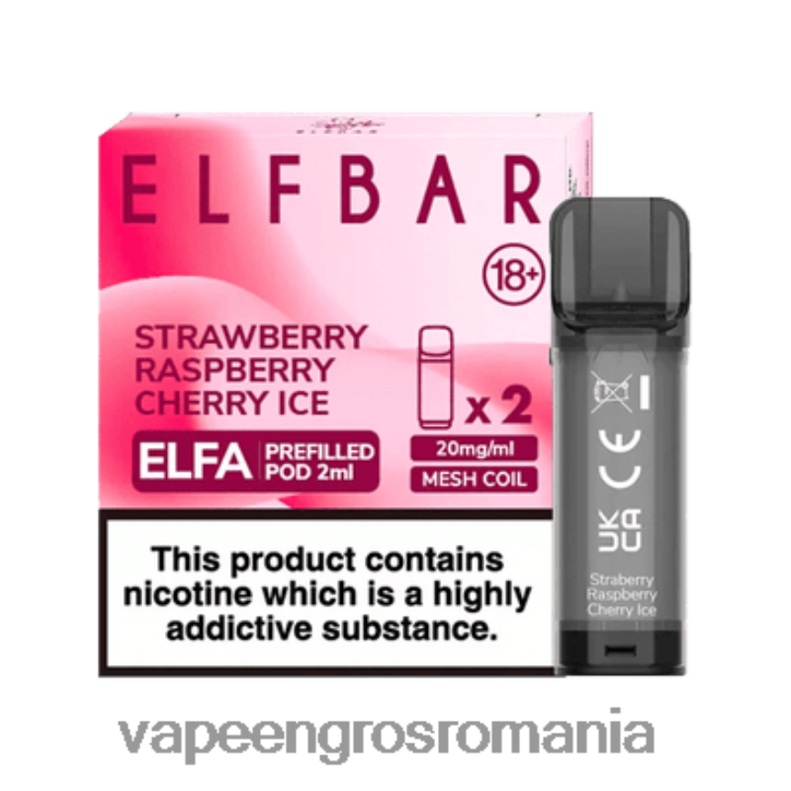 Țigară Electronică Cu Lichid gheață de căpșuni și zmeură N48BL336 ELFBAR Elfa păstaie preumplută - 2 ml - 20 mg (pachet de 2)