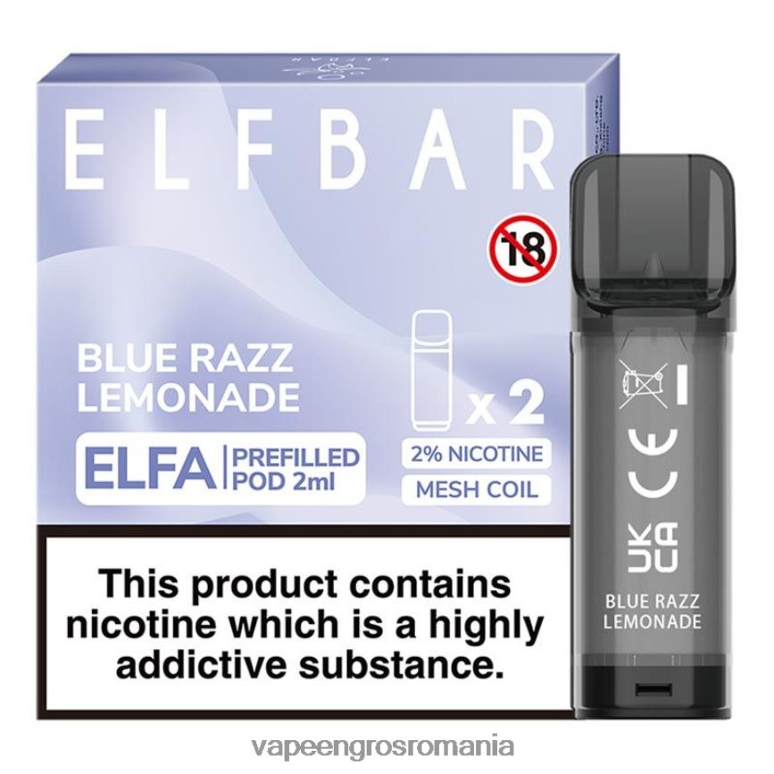 Țigară Electronică Cu Încărcător limonada albastru razz N48BL327 ELFBAR Elfa păstaie preumplută - 2 ml - 20 mg (pachet de 2)