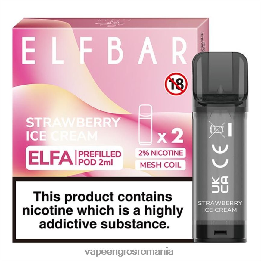 Țigară Electronică Preț înghețată de căpșuni N48BL324 ELFBAR Elfa păstaie preumplută - 2 ml - 20 mg (pachet de 2)