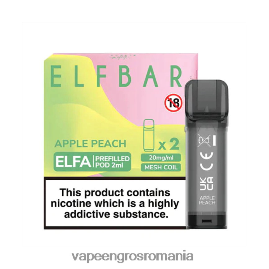Țigară Electronică Vaporesso măr piersic N48BL325 ELFBAR Elfa păstaie preumplută - 2 ml - 20 mg (pachet de 2)