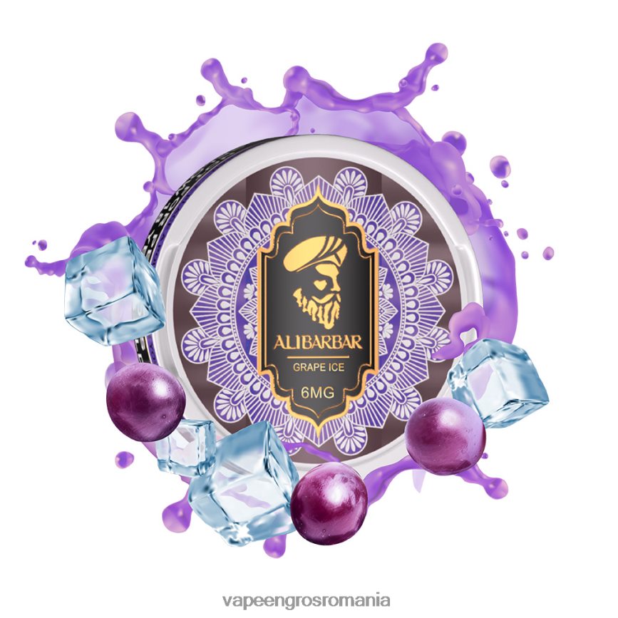 Romania Vape Distributor gheață de struguri N48BL60 ALIBARBAR pungă cu nicotină