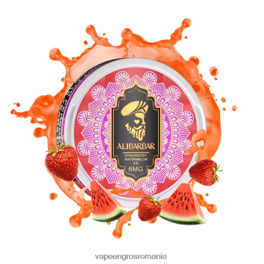 Vape Angro gheata de capsuni pepene verde N48BL53 ALIBARBAR pungă cu nicotină