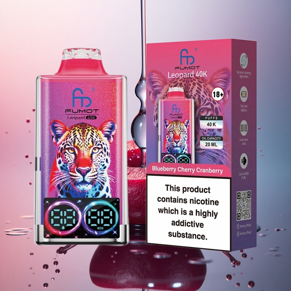 Fumot Leopard 40K Puffs Afine Coacăze Vișine 5% Nicotină 700mAh Dual Mesh