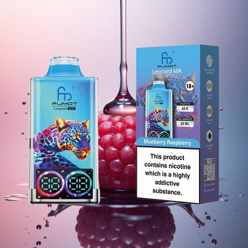 Fumot Leopard 40K Puffs Afine Zmeură Dual Mesh 5% Nicotină 700mAh