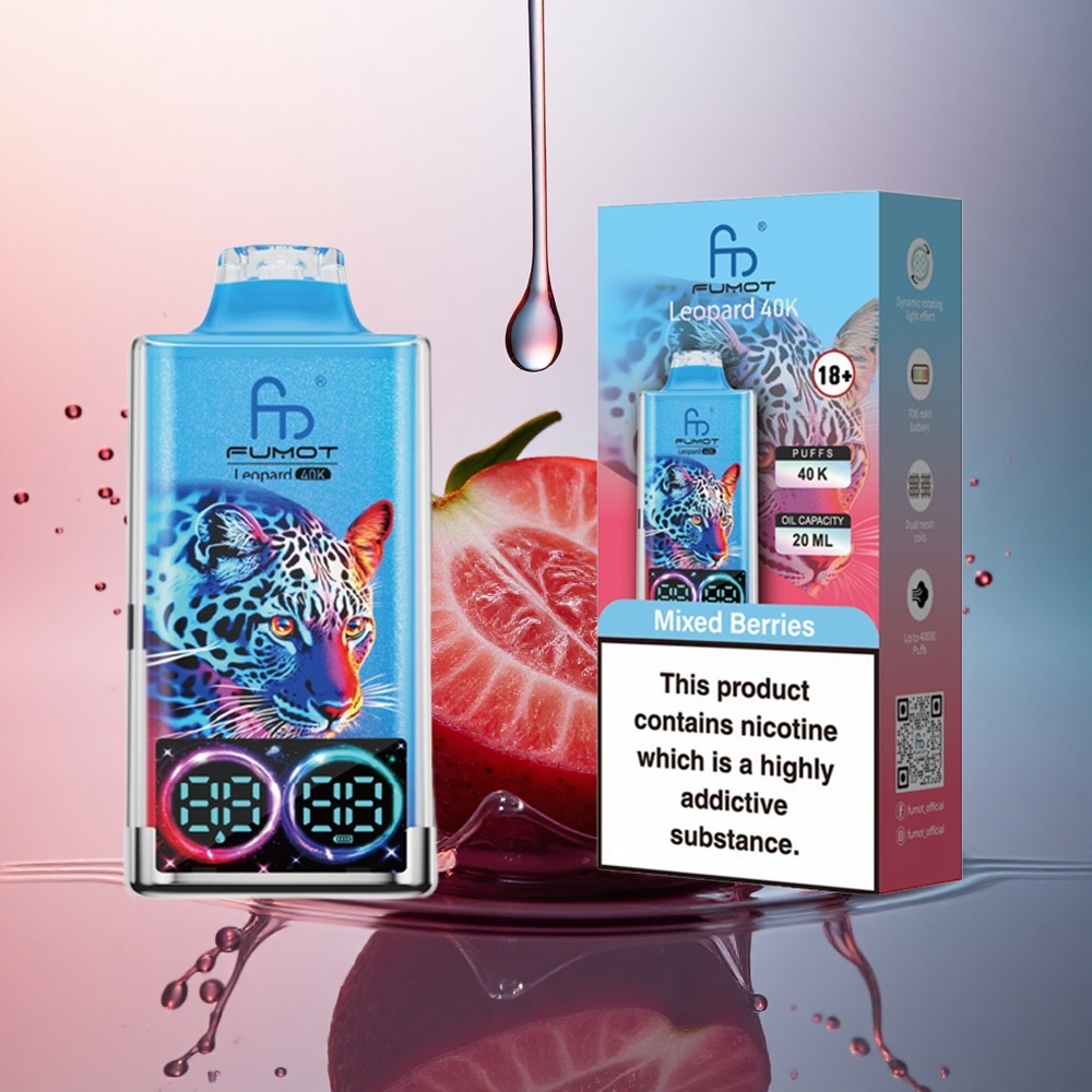 Fumot Leopard 40K Puffs Fructe de Pădure Mixte cu Nicotină 5% și Baterie 700mAh