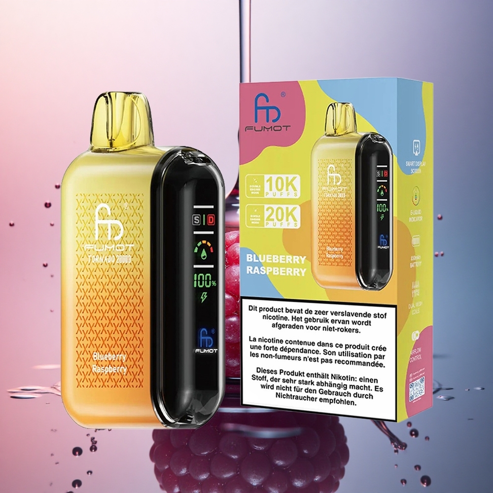 Fumot Tornado 20000 Puffs Afine Zmeură Dual Mesh Coil 850mAh