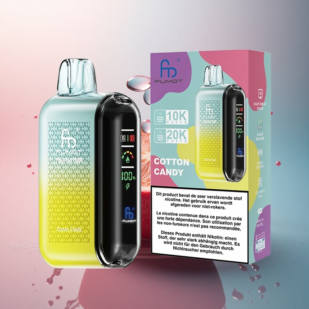 Fumot Tornado 20000 Puffs Bomboană de Bumbac Dual Mesh 20ml 850mAh