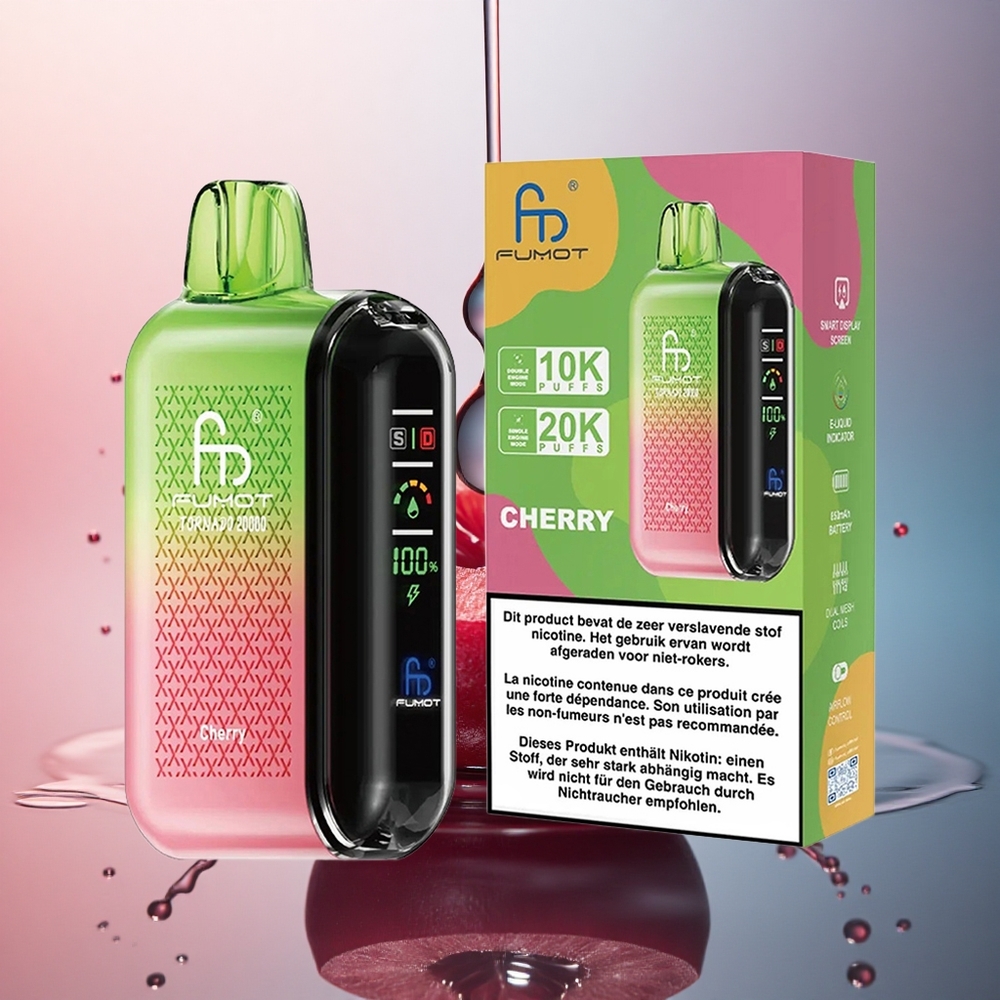 Fumot Tornado 20000 Puffs Cireș Dual Mesh Coil 20ml 850mAh