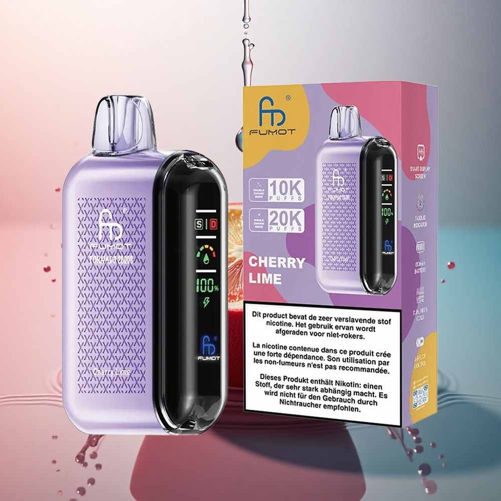 Fumot Tornado 20000 Puffs Cireșu Varză Dual Mesh Coil 850mAh
