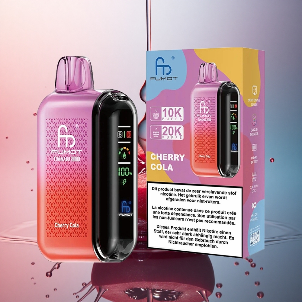 Fumot Tornado 20000 Puffs Colț Cherry Dual Mesh 20ml 850mAh