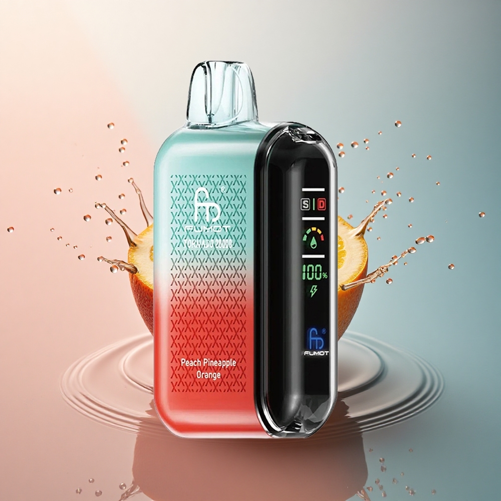 Fumot Tornado 20000 Puffs Piersică Ananas Portocală cu 850mAh și Control de Aerisire
