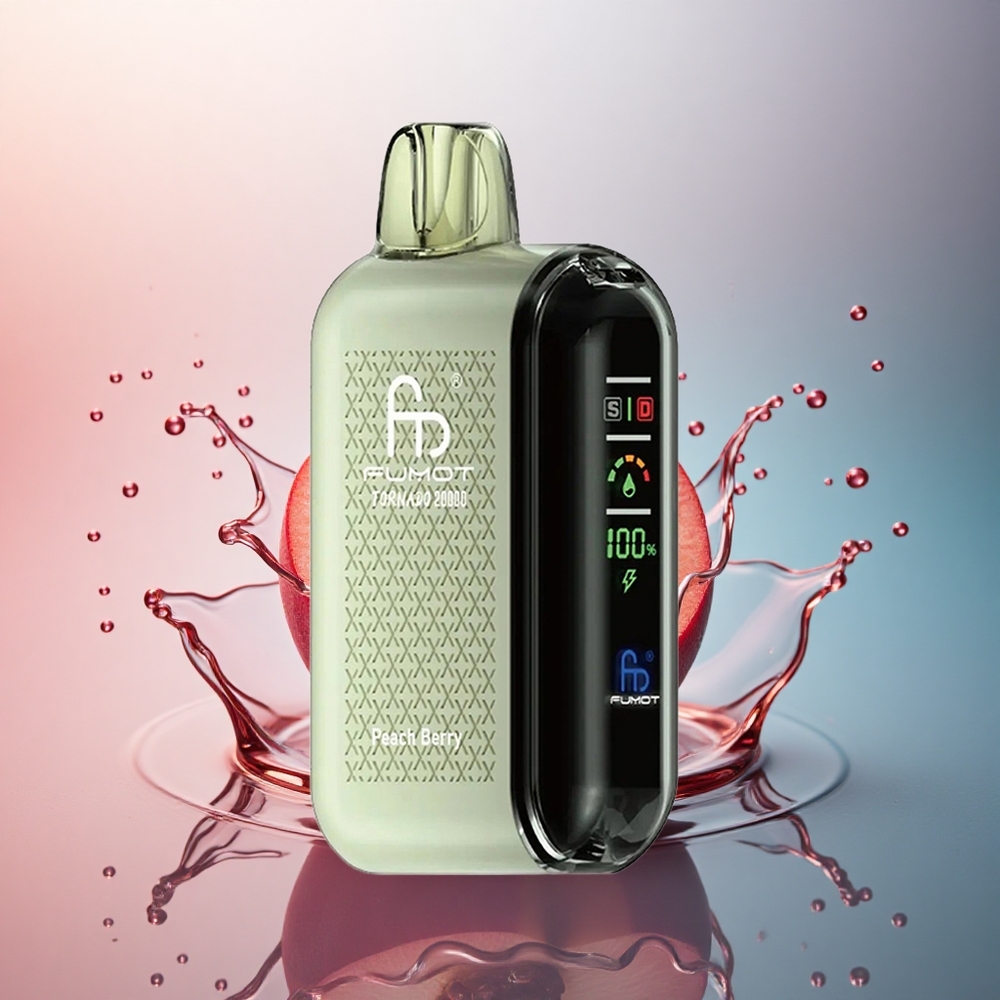 Fumot Tornado 20000 Puffs Piersic Berry cu 2% Nicotină și Baterie 850mAh
