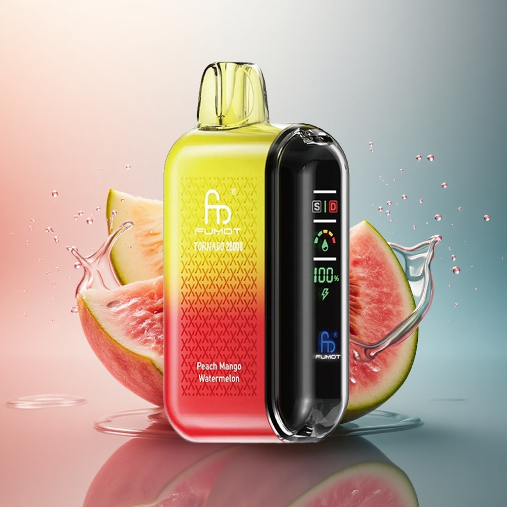 Fumot Tornado 20000 Puffs Piersic Mango Pepene cu Nicotină 2% și Baterie 850mAh