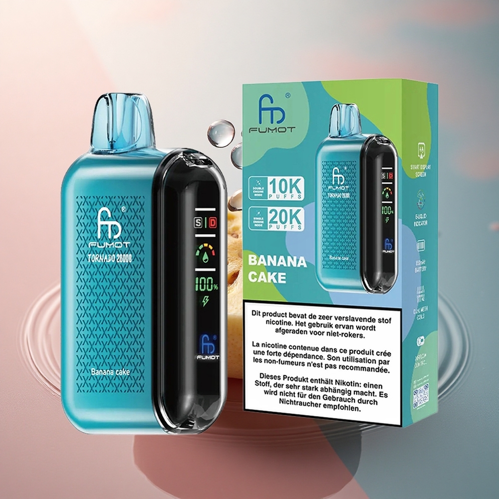 Fumot Tornado 20000 Puffs Prăjitură de Banană cu 20ml E-lichid și 850mAh