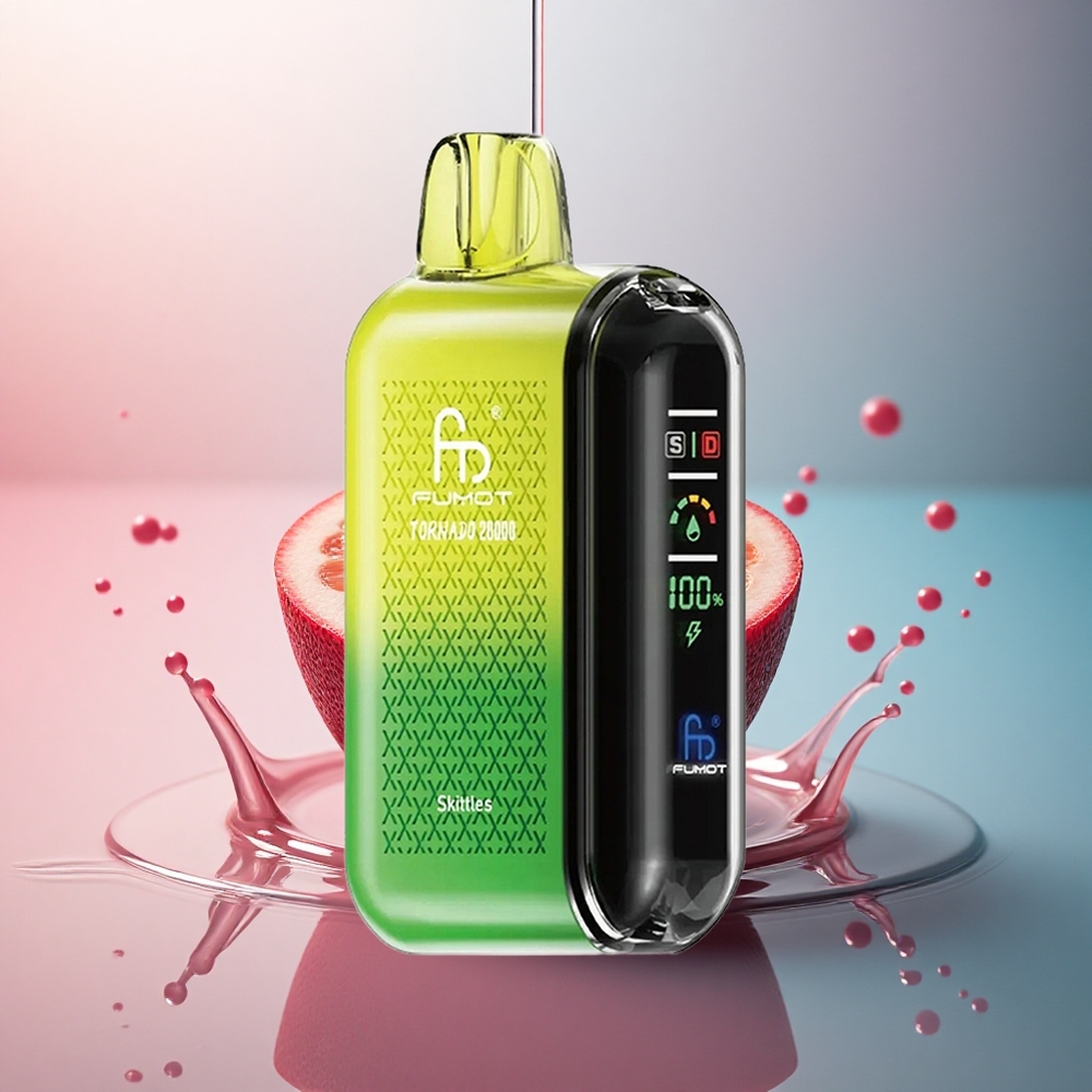 Fumot Tornado 20000 Puffs Skittles Dual Mesh Coil cu 20ml E-lichid și 850mAh