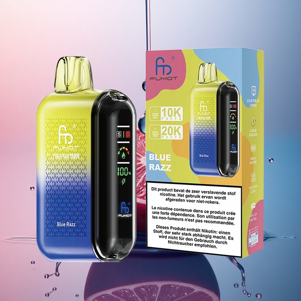 Fumot Tornado 20000 Puffs Zmeură Albastră cu Baterie 850mAh și Control Aer