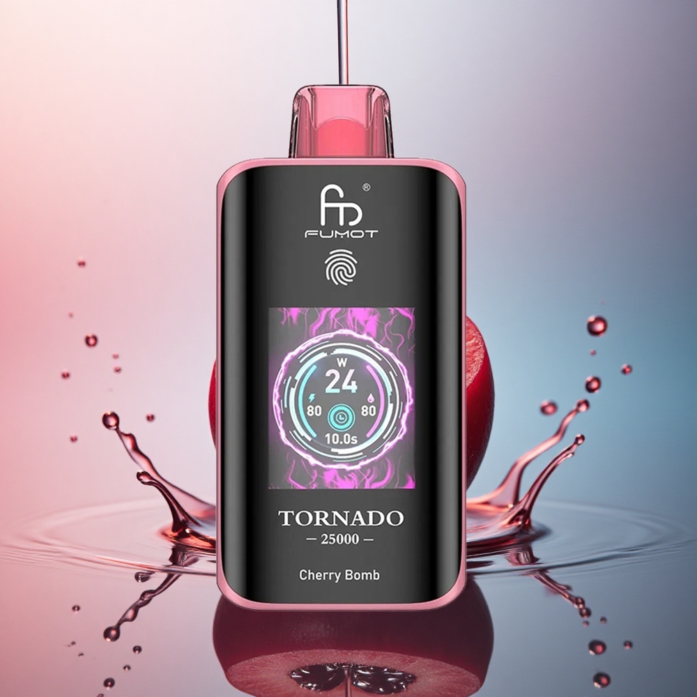Fumot Tornado 25000 Puffs Bombă de Cireșe cu Ecran HD și Baterie 700mAh