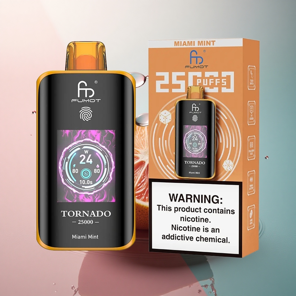Fumot Tornado 25000 Puffs București Menta Ecran HD 700mAh Nicotină 5%
