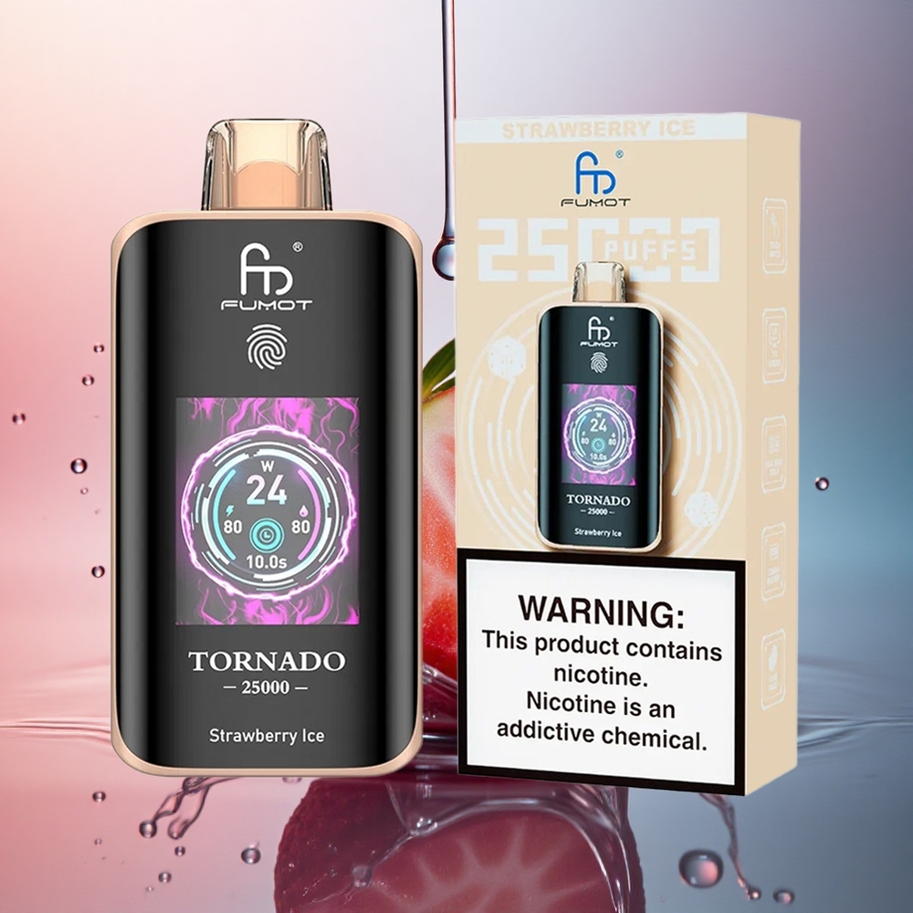 Fumot Tornado 25000 Puffs Căpșună Gheață cu 20ml Lichid și 700mAh