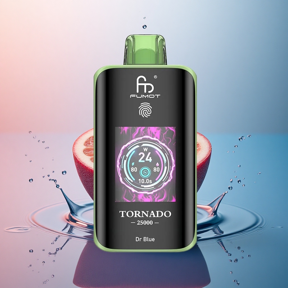 Fumot Tornado 25000 Puffs Dr Albastru cu Baterie 700mAh și Nicotină 0/2%/3%/5%