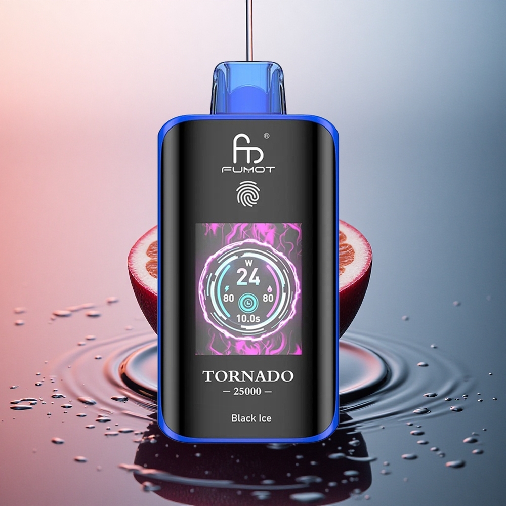 Fumot Tornado 25000 Puffs Gheață Neagră HD 700mAh 20ml Nicotină