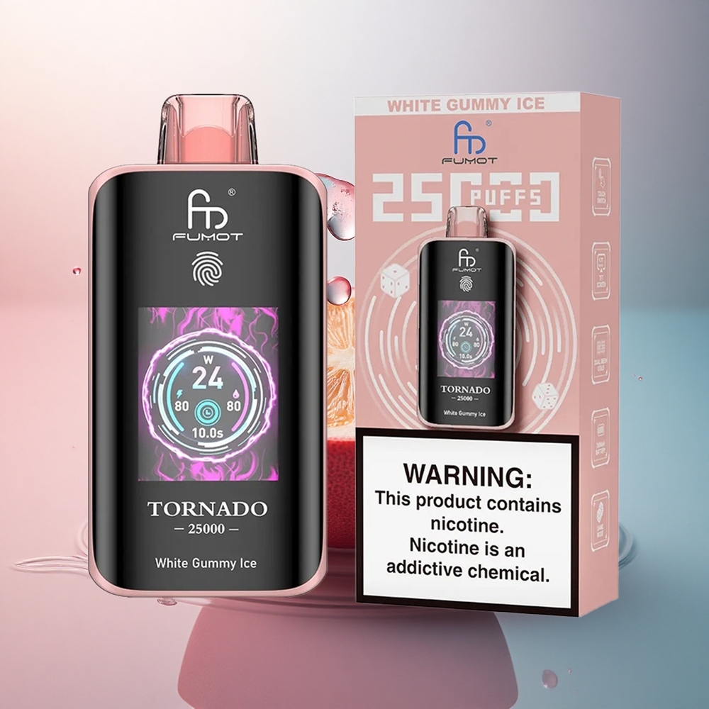 Fumot Tornado 25000 Puffs Gumos Alb Gheață cu 20ml Lichid și 700mAh