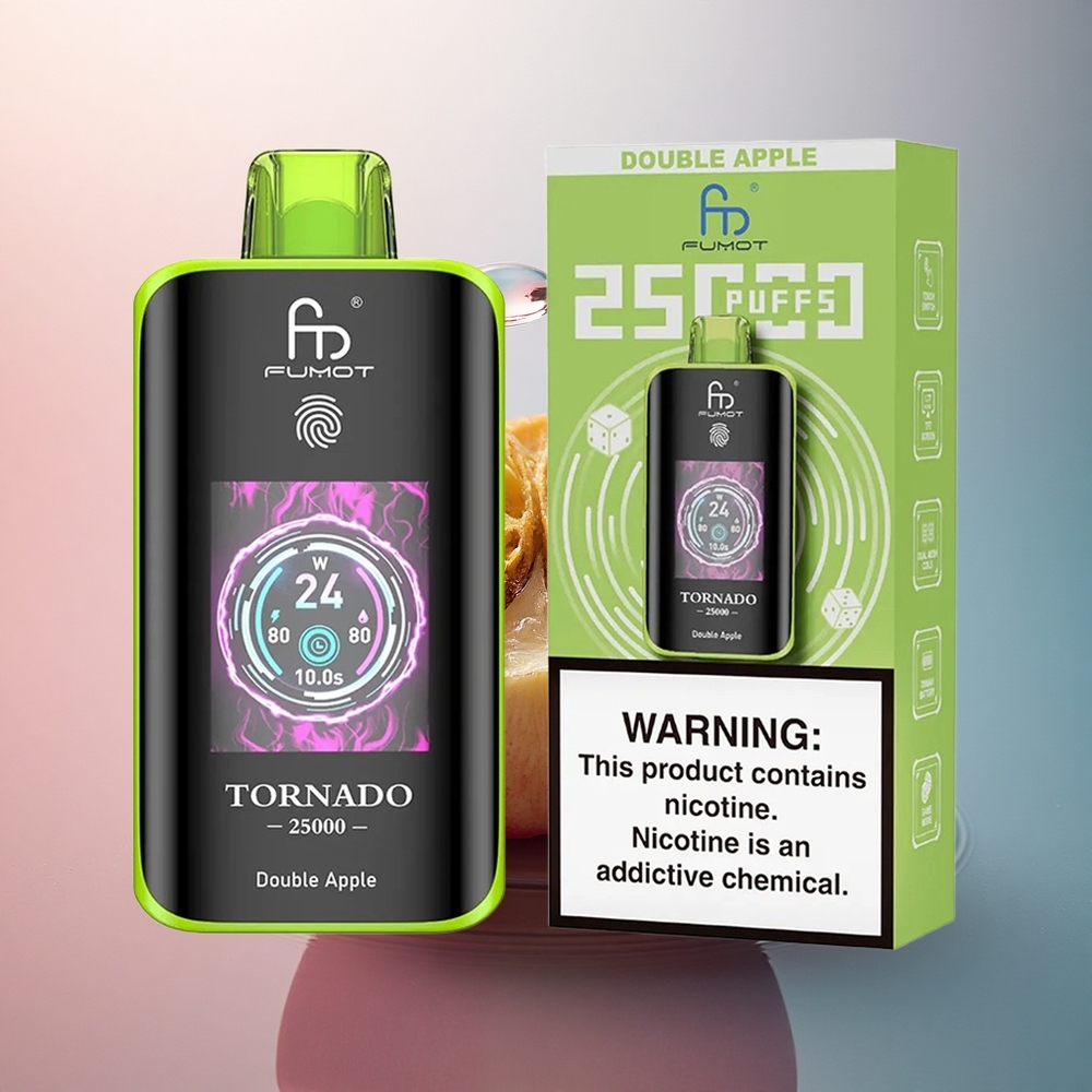 Fumot Tornado 25000 Puffs Măr Dublu cu Baterie 700mAh și Nicotină 5%