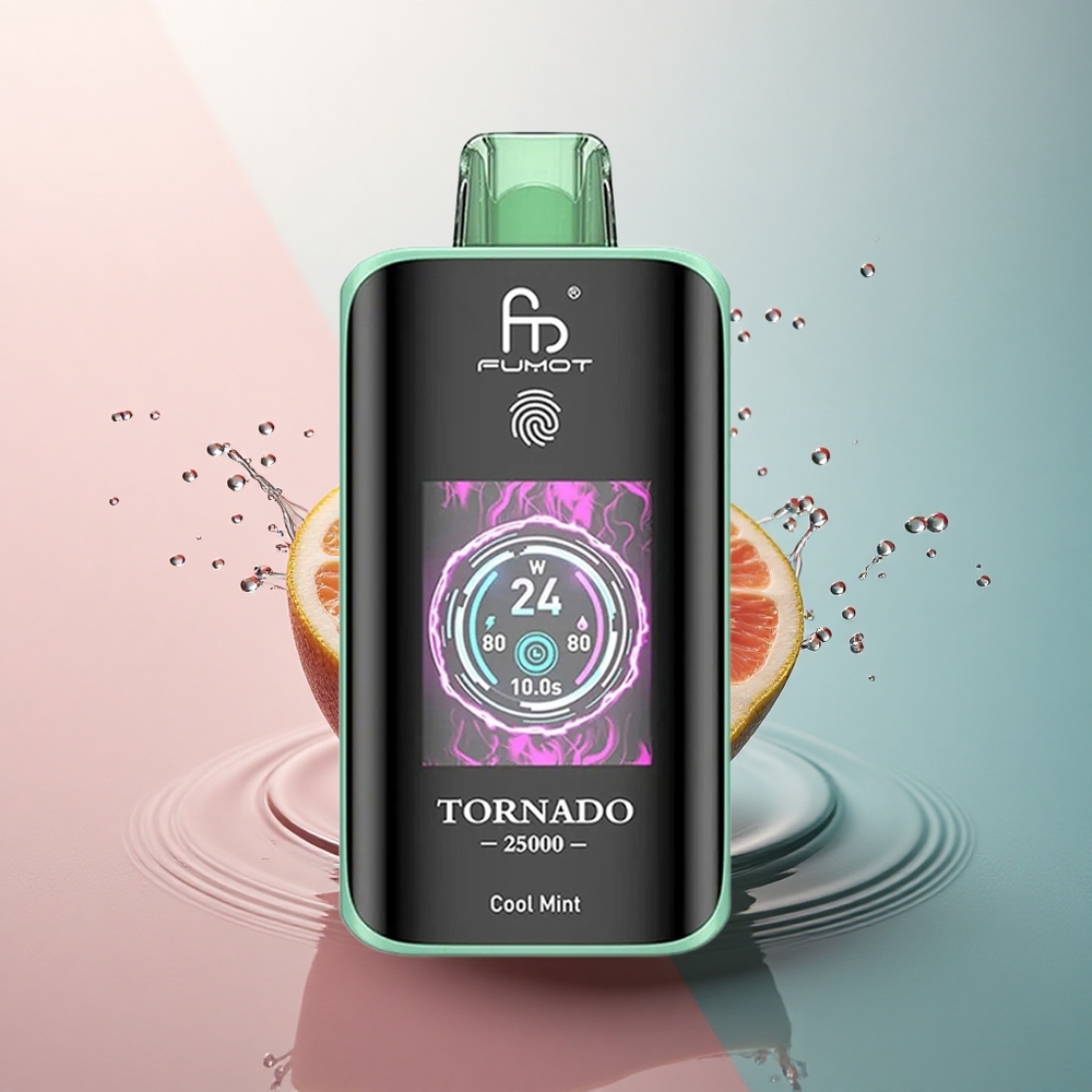 Fumot Tornado 25000 Puffs Mentă Rece cu Ecran HD și Baterie 700mAh