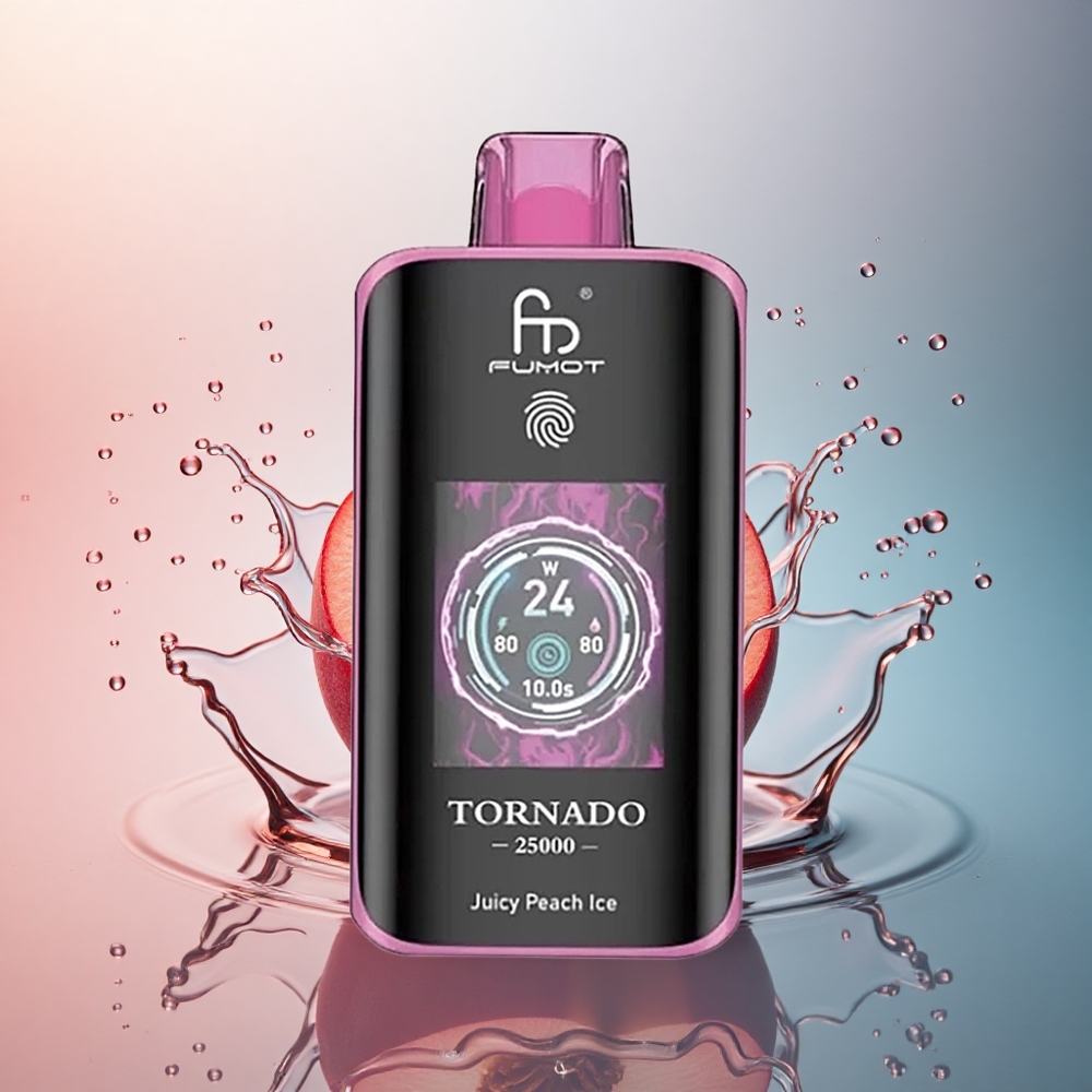 Fumot Tornado 25000 Puffs Piersică Zemoasă Gheață cu 700mAh și 20ml Lichid