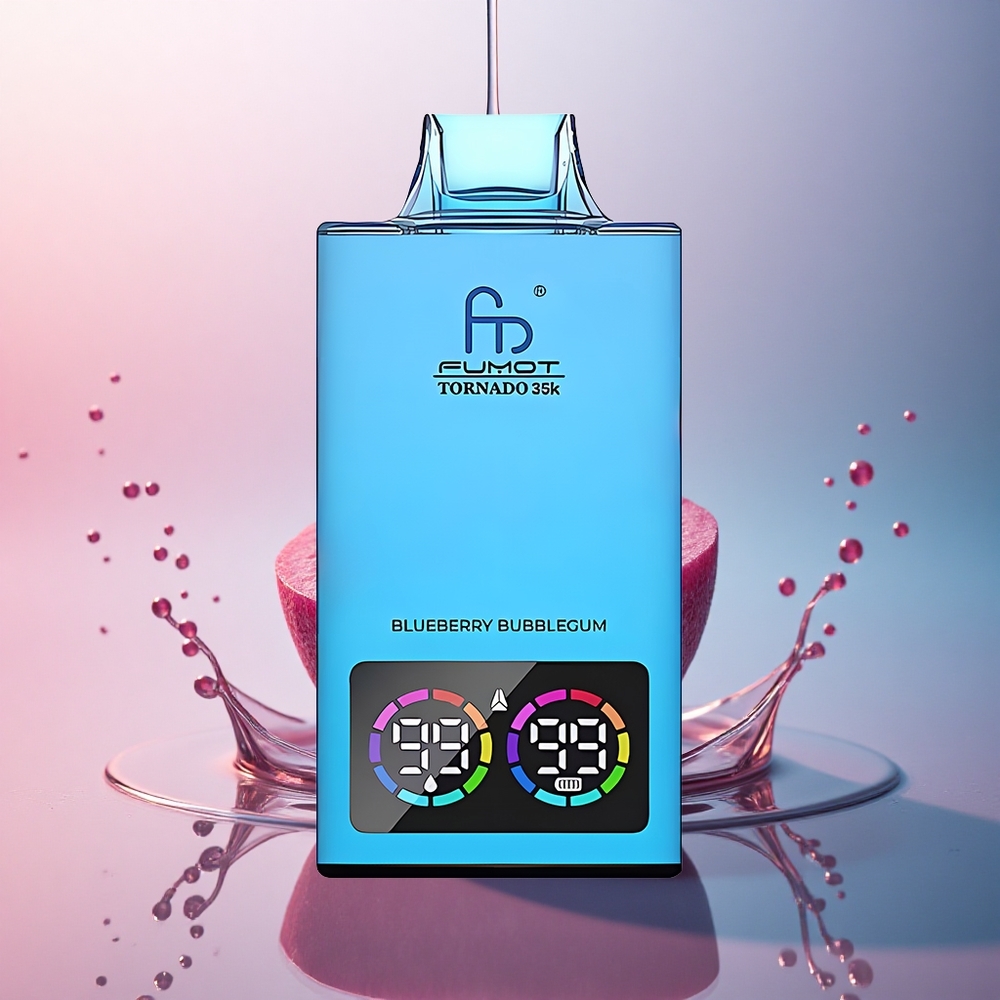 Fumot Tornado 35000 Puffs Gumă de mestecat Afine cu Bobină Duală și LED-uri RGB