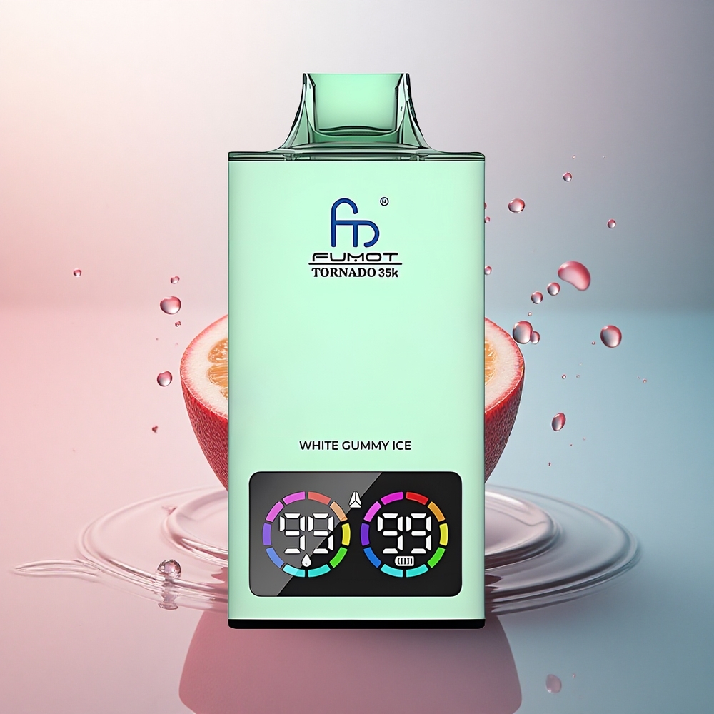 Fumot Tornado 35000 Puffs Gumos Alb Gheață cu Coil Dual și USB-C