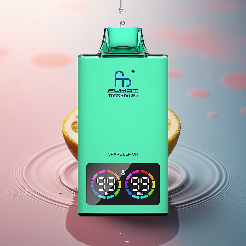 Fumot Tornado 35000 Puffs Lămâiță Strugure cu Baterie 700 mAh și Coil Dual Mesh