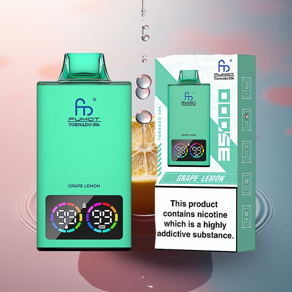 Fumot Tornado 35000 Puffs Lămâiță Strugure cu Baterie 700 mAh și Coil Dual Mesh