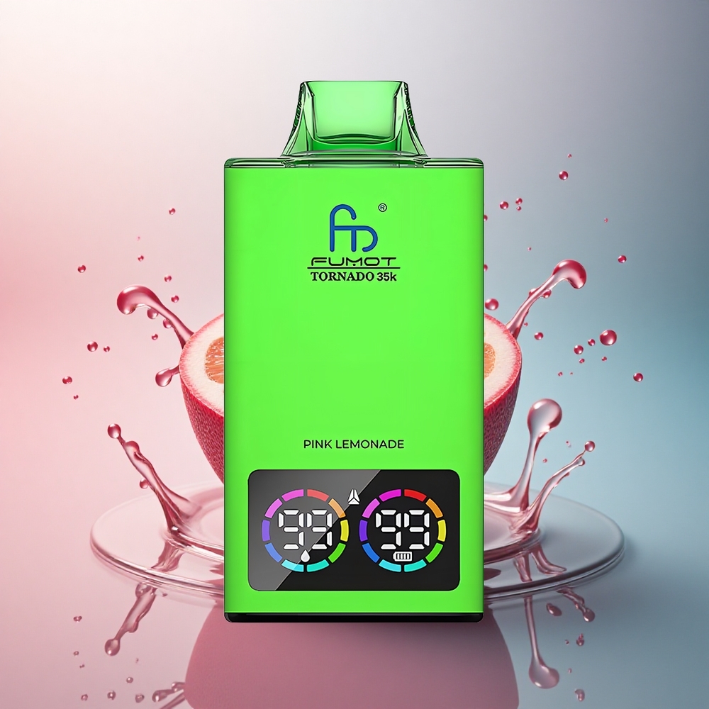 Fumot Tornado 35000 Puffs Limonadă Roz Dual Mesh Coil 15ml E-lichid 700mAh