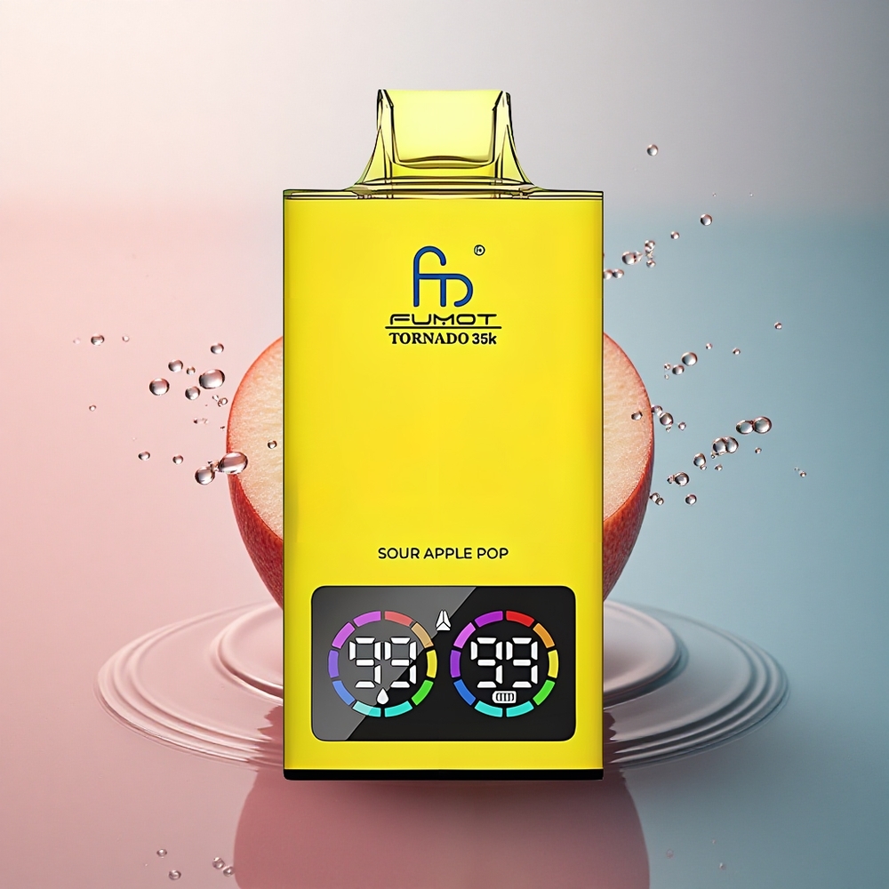 Fumot Tornado 35000 Puffs Măr Acru Pop cu Baterie 700 mAh și USB-C