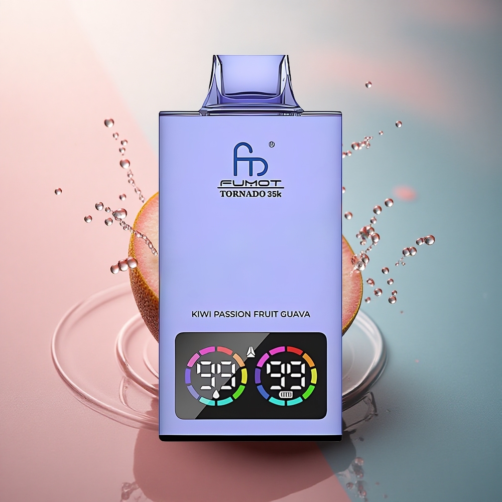 Fumot Tornado 35000 Puffs Maracuya Guava Kiwi cu Baterie 700 mAh și USB-C