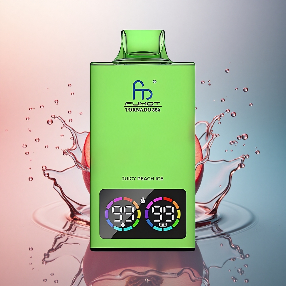 Fumot Tornado 35000 Puffs Piersică Zemoasă Gheață cu Coil Dual și 700 mAh
