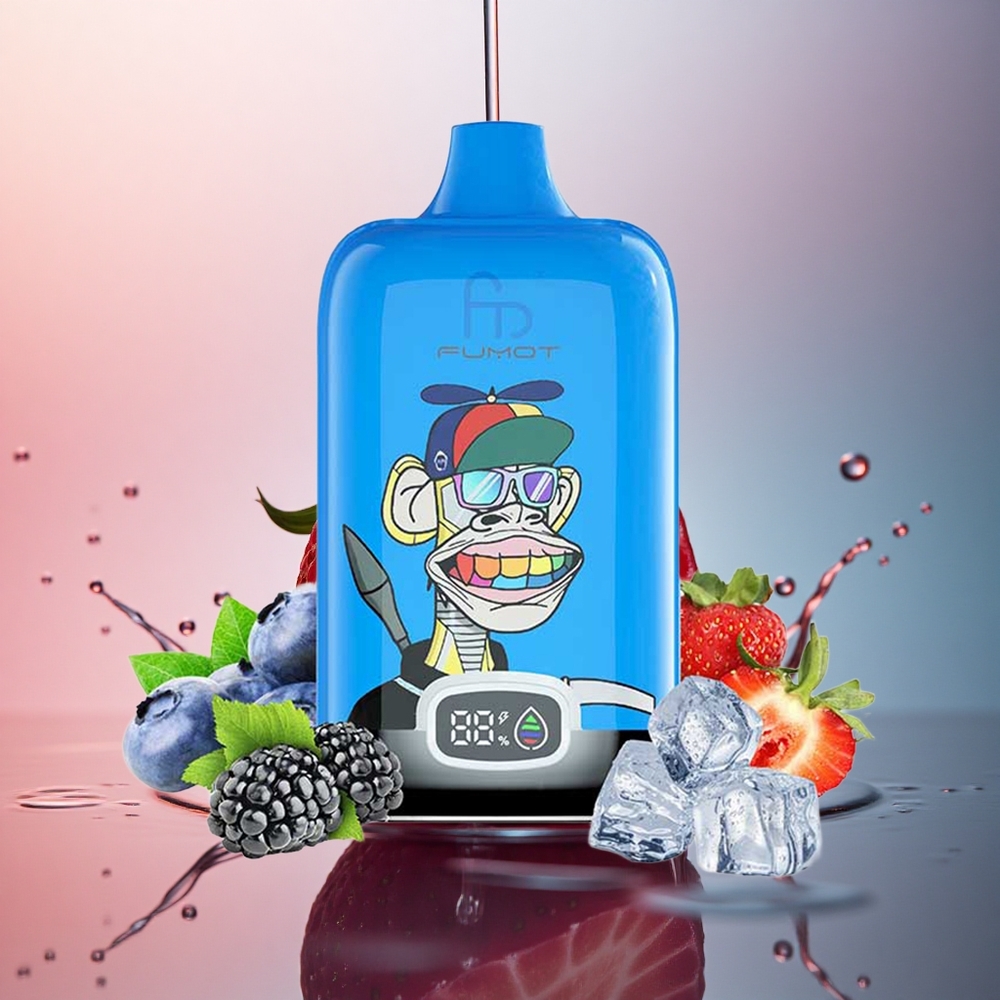 Fumot Tornado Digital Box 12000 Puffs Capsună Strugure cu Baterie 550mAh și Coil Mesh