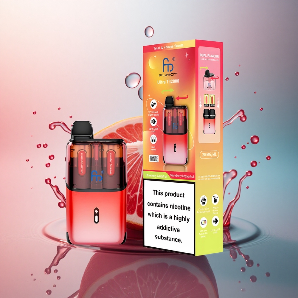 Fumot Ultra T32000 Puffs Capsuni Dragonfruit cu Nicotină 20mg și Baterie 800mAh