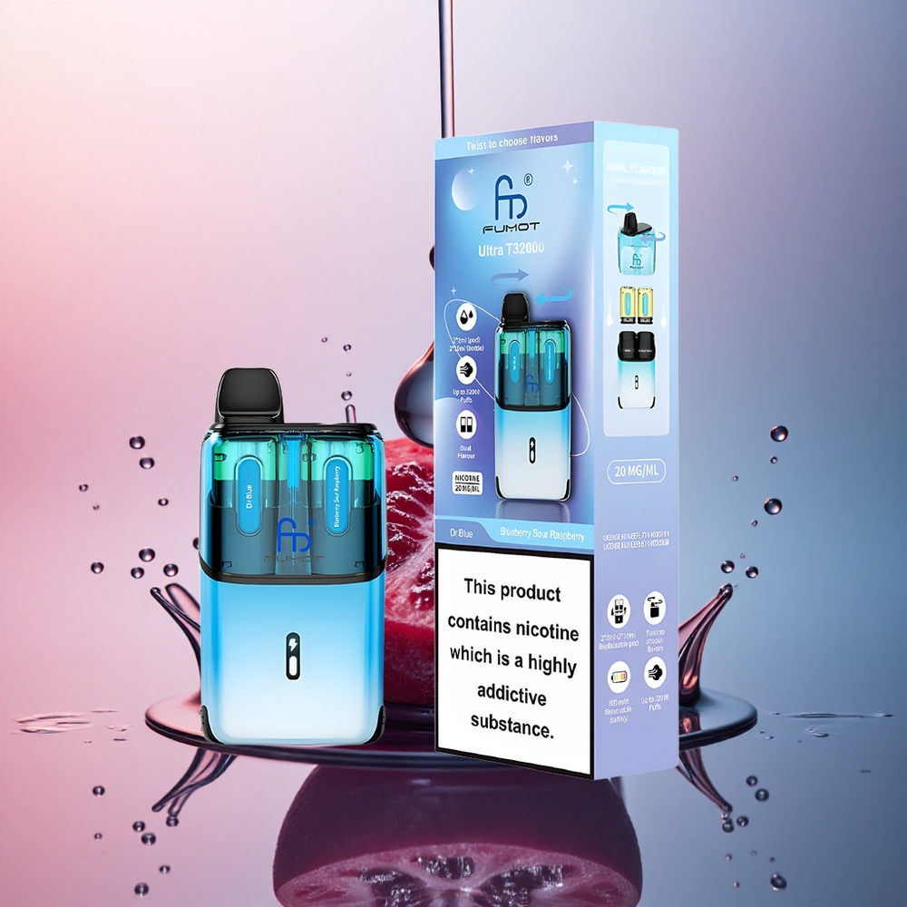 Fumot Ultra T32000 Puffs Dr Albastru - Coacăză Acre Zmeură cu 20mg Nicotină și 800mAh