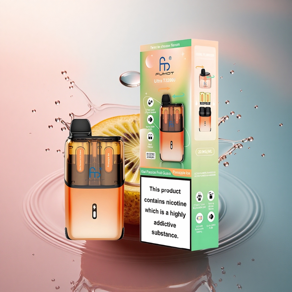 Fumot Ultra T32000 Puffs Kiwi Maracuja Guava - Ananas Gheață cu Nicotină 20mg și Baterie 800mAh