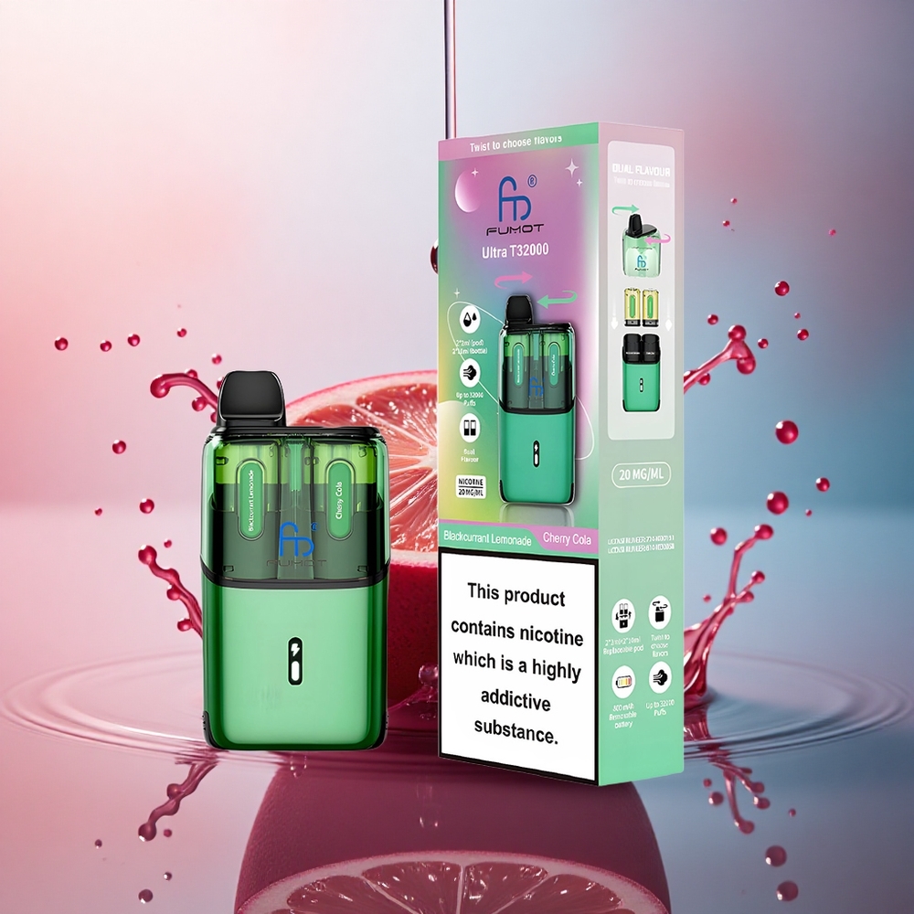 Fumot Ultra T32000 Puffs Limonadă de Coacăză Negru - Coca Cherry cu 20mg Nicotină și Baterie 800mAh
