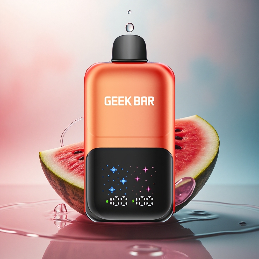 GEEK BAR 2GO 20ml 50000 Puffs Pepene Roșu Guma de Mestecat Gheață cu Ecran Interactiv și 5% Nicotină