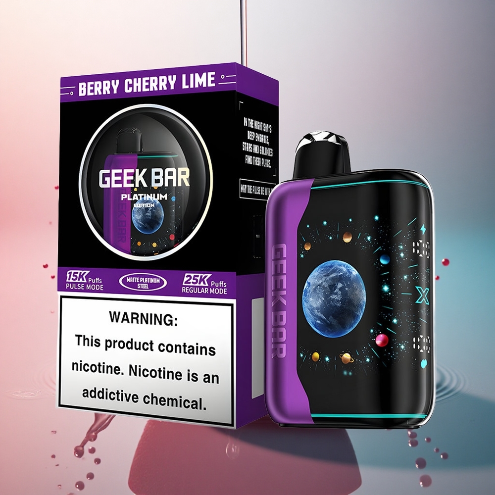 GEEK BAR Platinum Edition 25000 Puffs Cireșă Zmeură Lime cu Nicotină 2% și Încărcare Rapidă USB-C