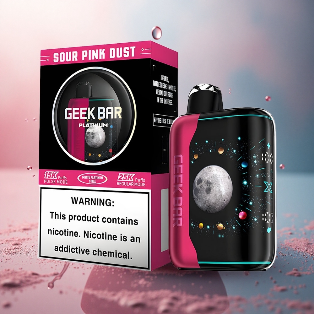GEEK BAR Platinum Edition 25000 Puffs Praful Roz Acru cu Nicotină 2% și Încărcare Rapidă USB-C