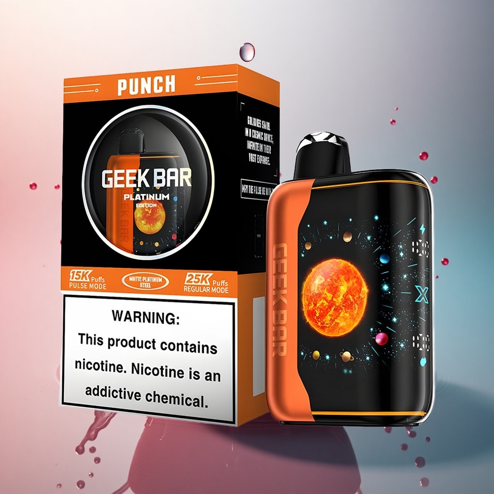 GEEK BAR Platinum Edition 25000 Puffs Punch Platina cu 20mL lichid și 2% nicotină