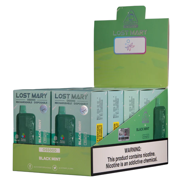 Țigară Electronică Cu Lichid mentă neagră N48BL106 LOST MARY OS5000