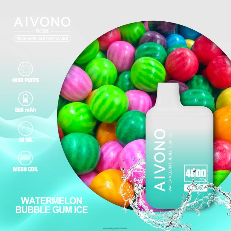 Aivono AIM BOXX 4000 gheață de gumă pepene verde - XZ8VB227 Vape Angro