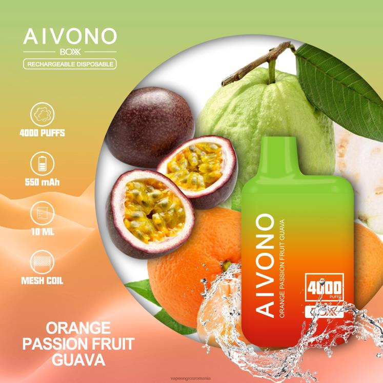 Aivono AIM BOXX 4000 portocala fructul pasiunii guava - XZ8VB212 Țigară Electronică Preț